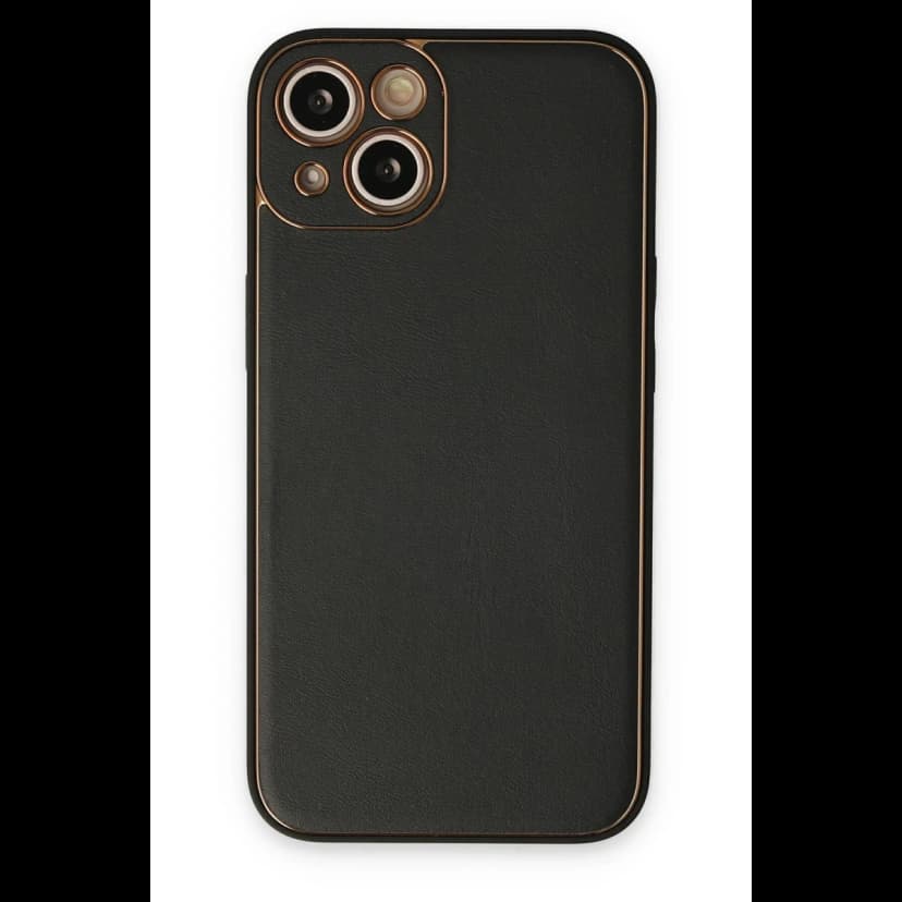 Newface Apple iPhone 14 Plus Kılıf Coco Deri Silikon Kapak - Siyah