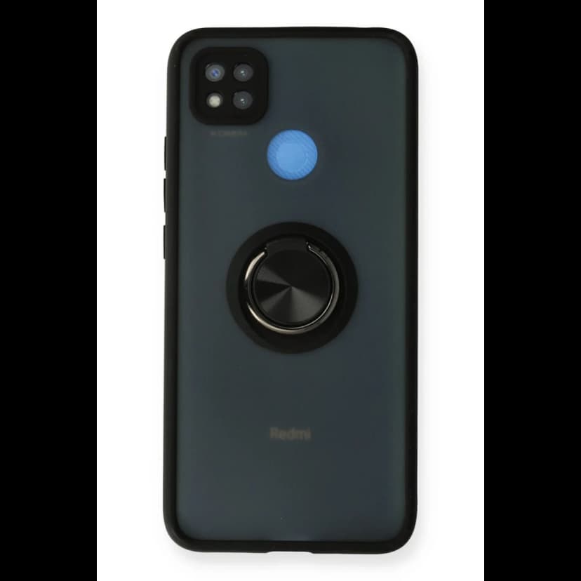 Newface Xiaomi Redmi 9C Kılıf Montreal Yüzüklü Silikon Kapak - Siyah
