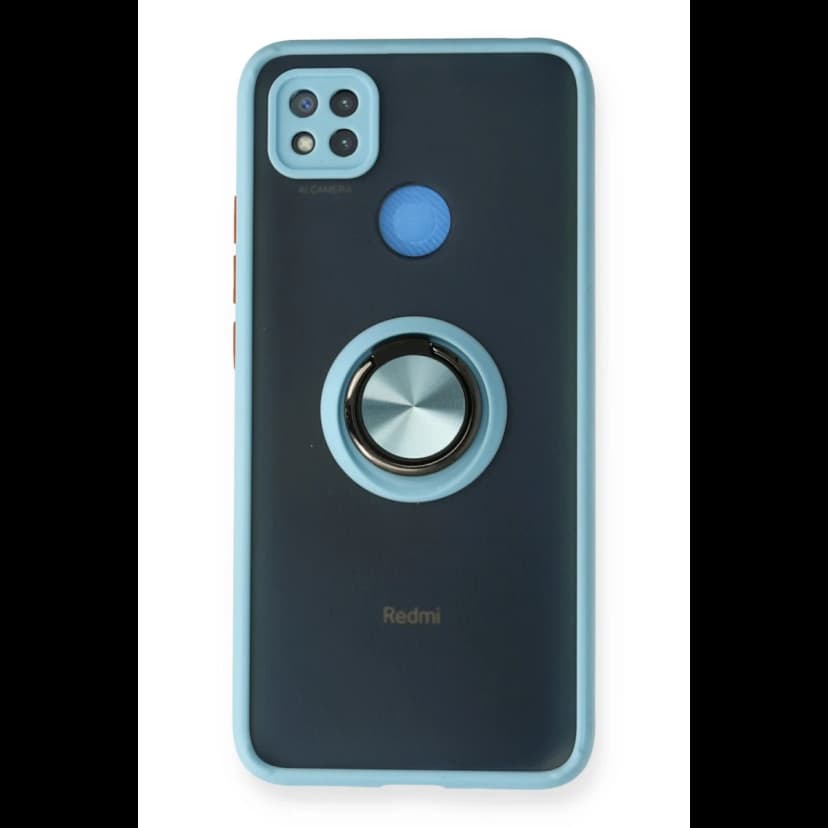 Newface Xiaomi Redmi 9C Kılıf Montreal Yüzüklü Silikon Kapak - Buz Mavi