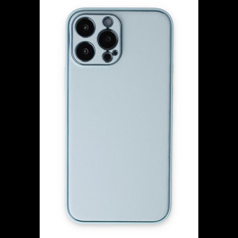 Newface Apple iPhone 14 Pro Kılıf Coco Deri Silikon Kapak - Sky Blue