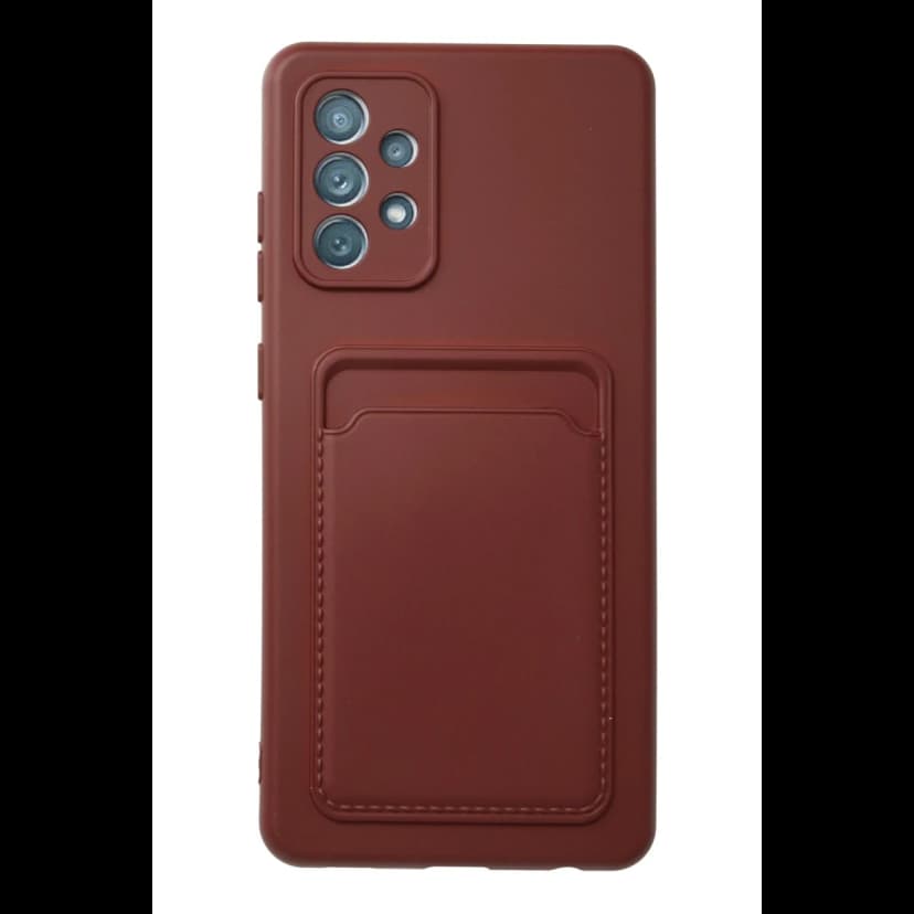 Newface Samsung Galaxy A72 Kılıf Kelvin Kartvizitli Silikon - Bordo