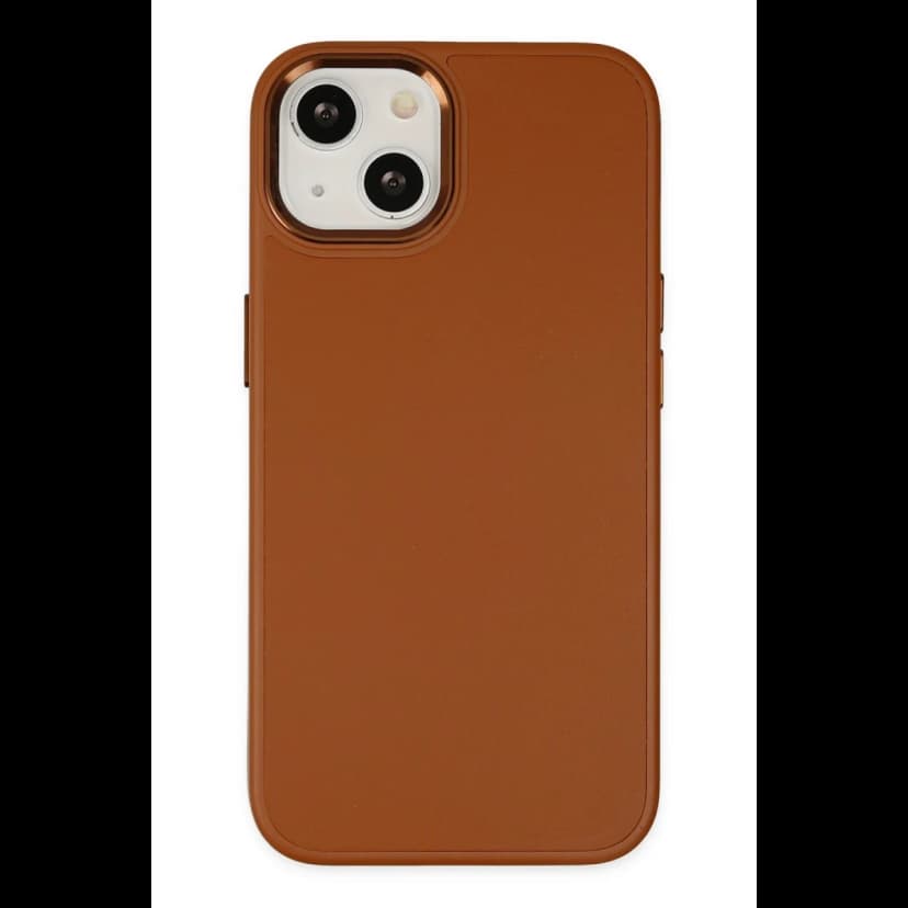 Newface Apple iPhone 14 Plus Kılıf Asya Deri Silikon - Kahverengi