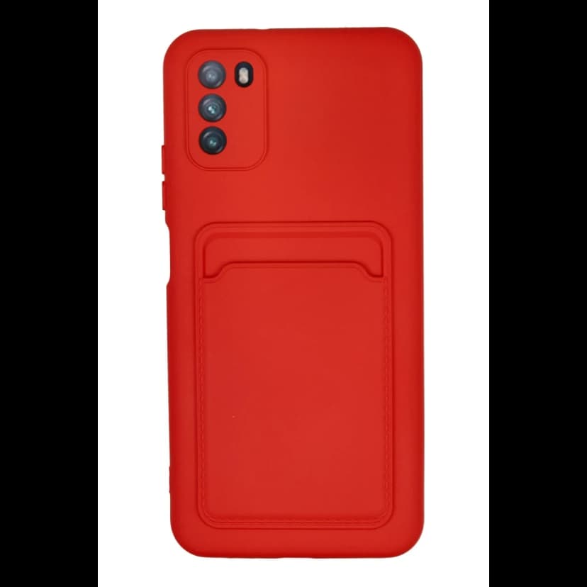 Newface Xiaomi Pocophone M3 Kılıf Kelvin Kartvizitli Silikon - Kırmızı