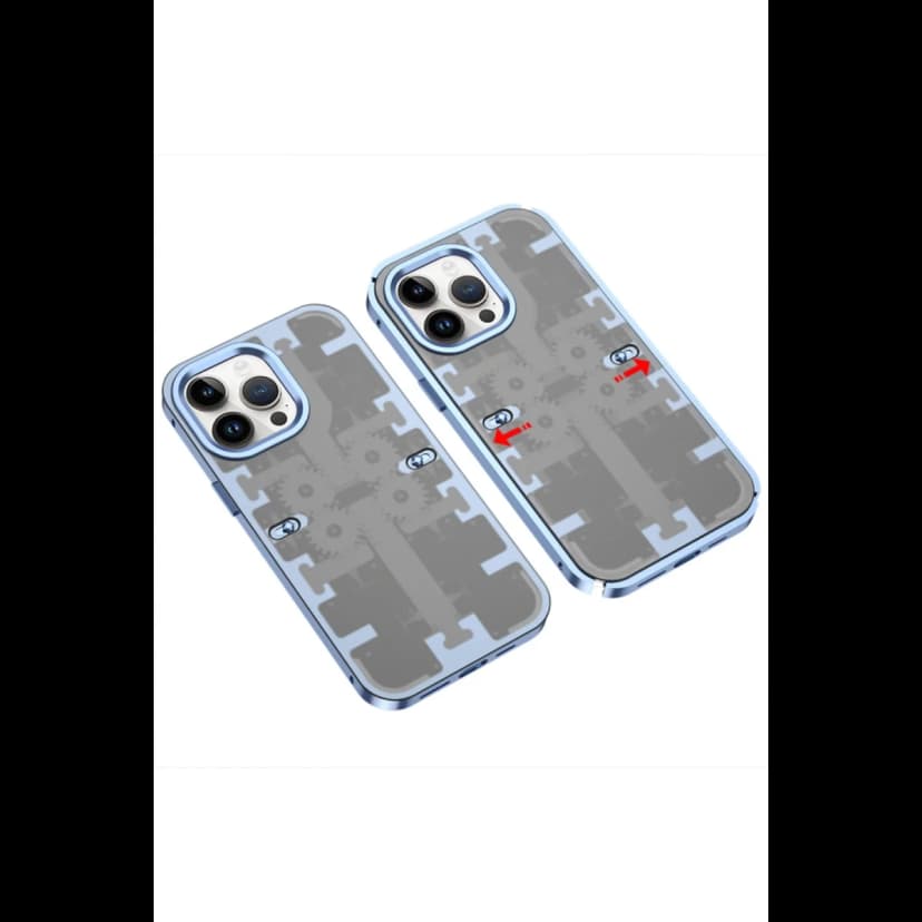 Newface Apple iPhone 13 Pro Max Kılıf Mekanik Bumper Kapak - Mavi