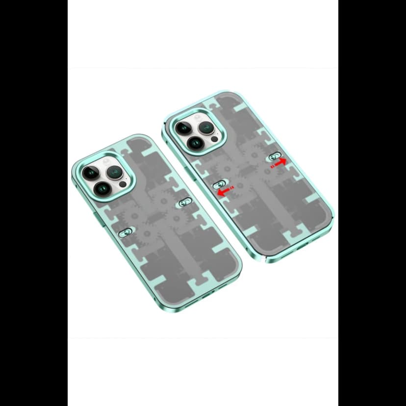 Newface Apple iPhone 13 Pro Max Kılıf Mekanik Bumper Kapak - Yeşil