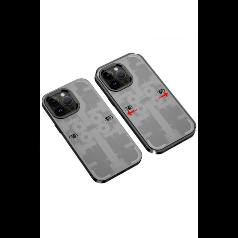 Newface Apple iPhone 14 Pro Kılıf Mekanik Bumper Kapak - Siyah