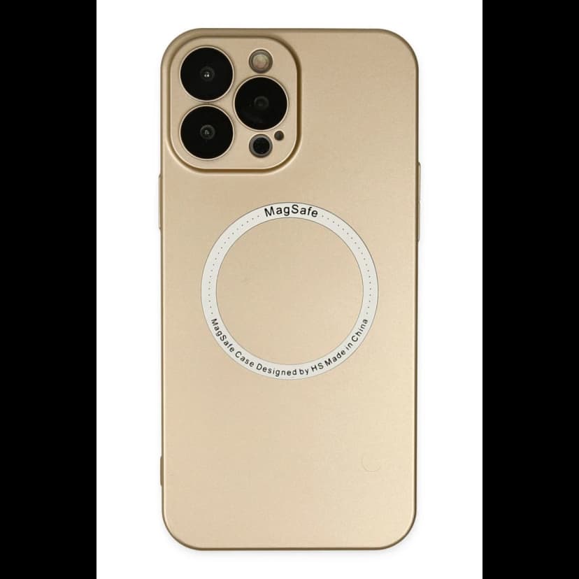 Newface Apple iPhone 14 Pro Max Kılıf Jack Magneticsafe Lens Silikon - Gold