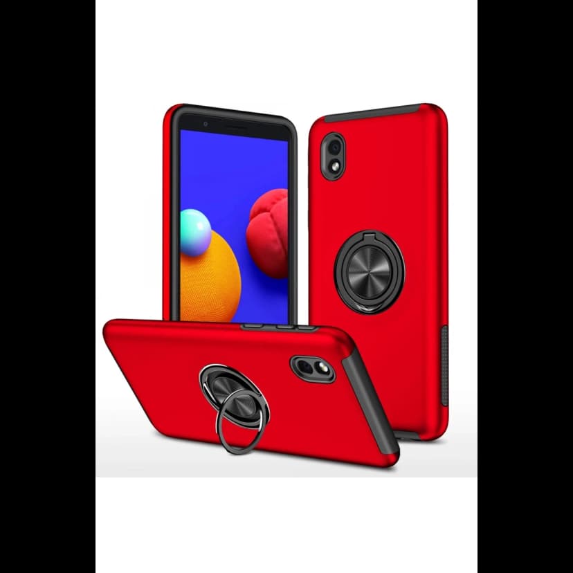 Newface Samsung Galaxy A01 Core Kılıf Elit Yüzüklü Kapak - Kırmızı