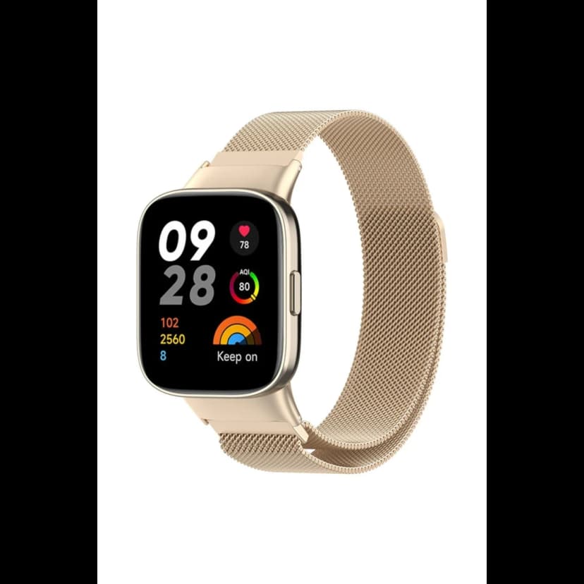 Newface Xiaomi Redmi Watch 3 Metal Mıknatıslı Kordon - Metalik Gold
