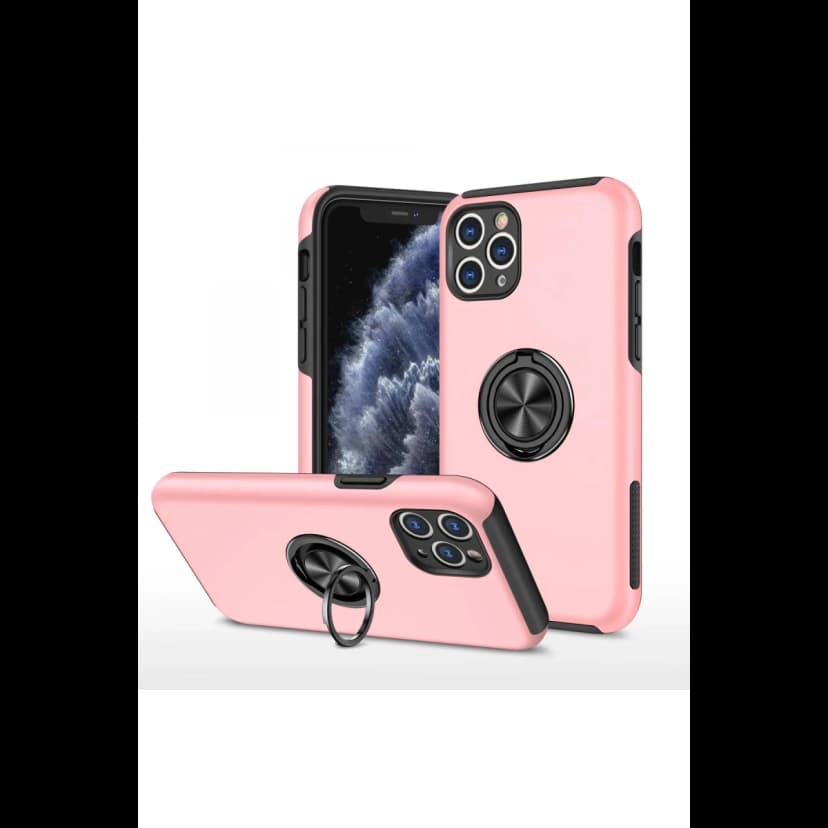 Newface Apple iPhone 11 Pro Max Kılıf Elit Yüzüklü Kapak - Pembe