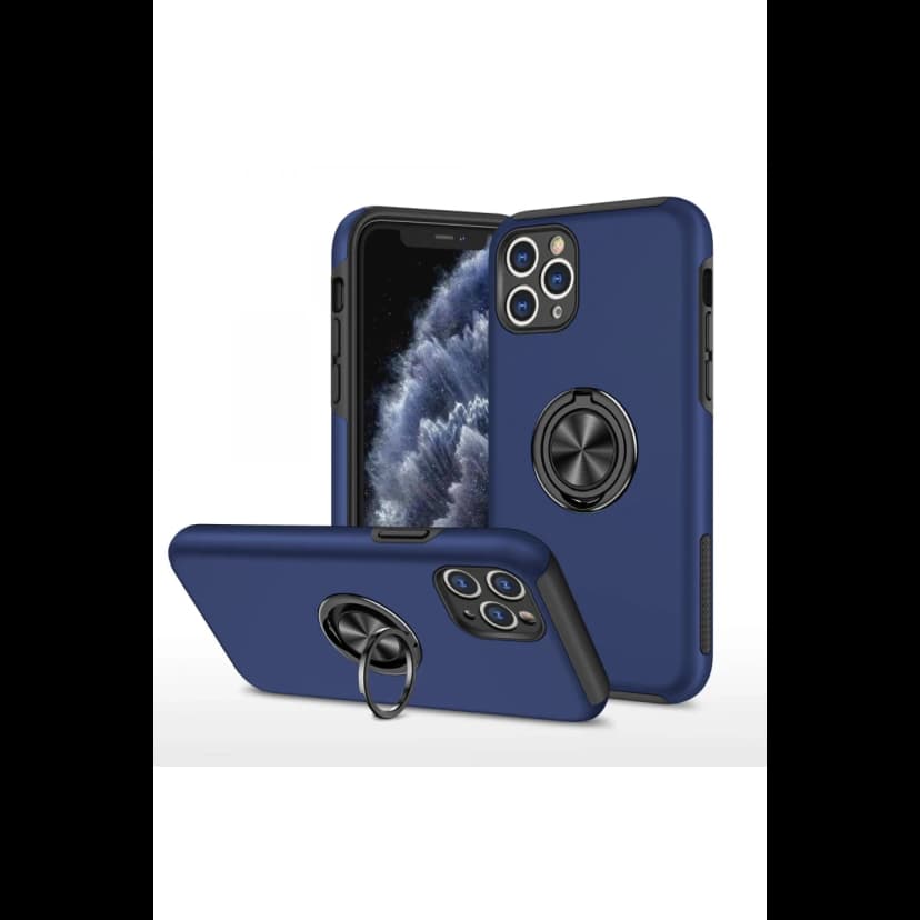 Newface Apple iPhone 11 Pro Max Kılıf Elit Yüzüklü Kapak - Lacivert
