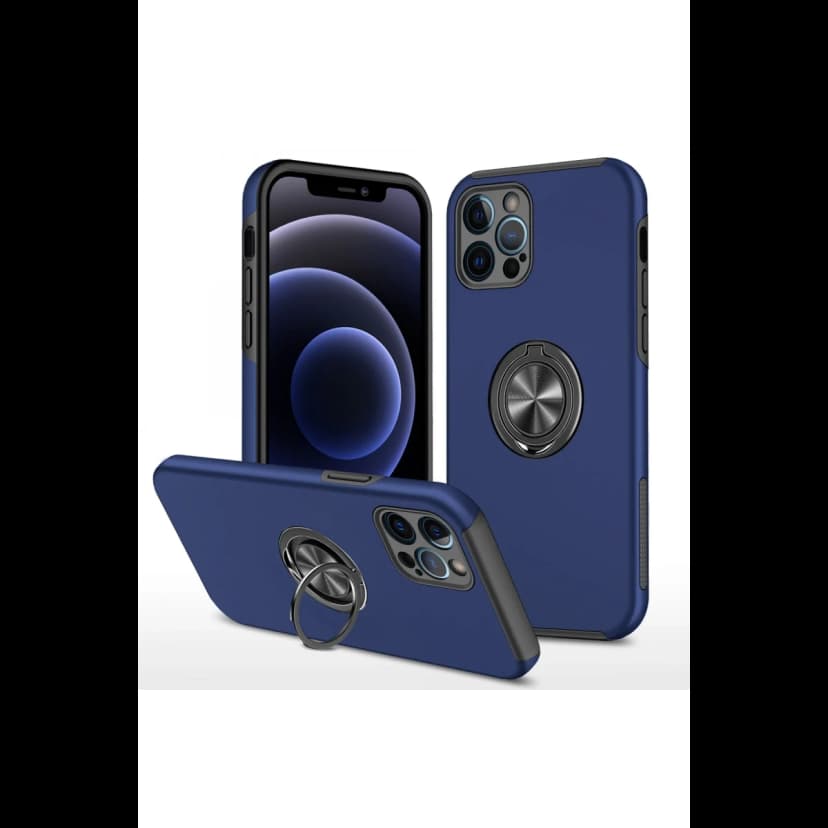 Newface Apple iPhone 12 Pro Max Kılıf Elit Yüzüklü Kapak - Lacivert