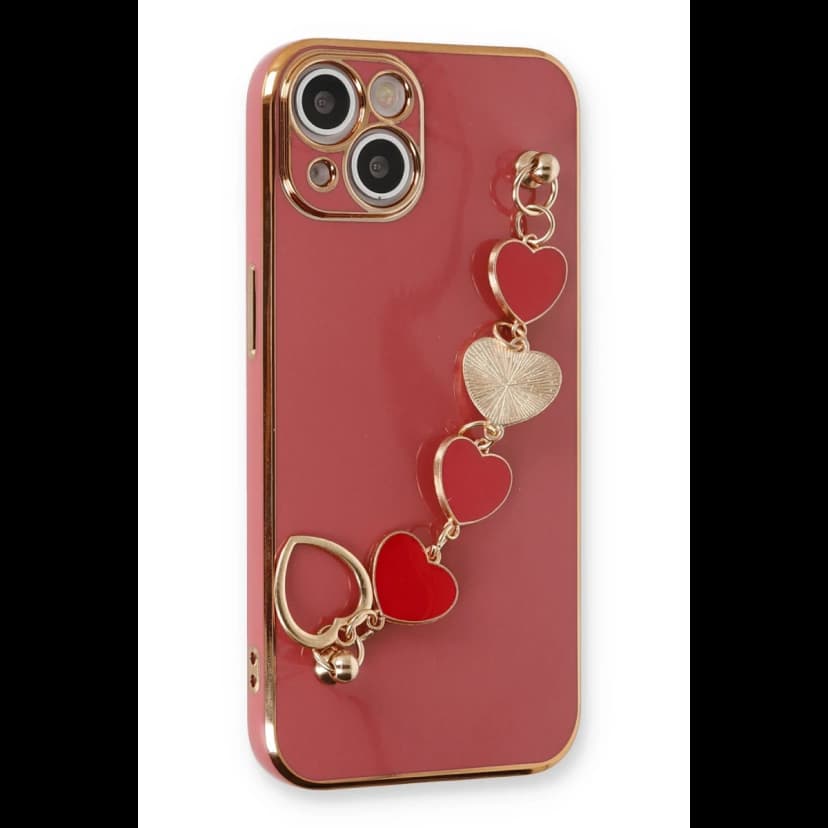 Newface Apple iPhone 14 Kılıf Esila Silikon - Kırmızı