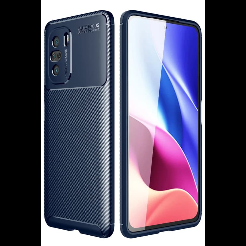 Newface Xiaomi Poco F3 Kılıf Auto Focus Karbon Kapak - Lacivert