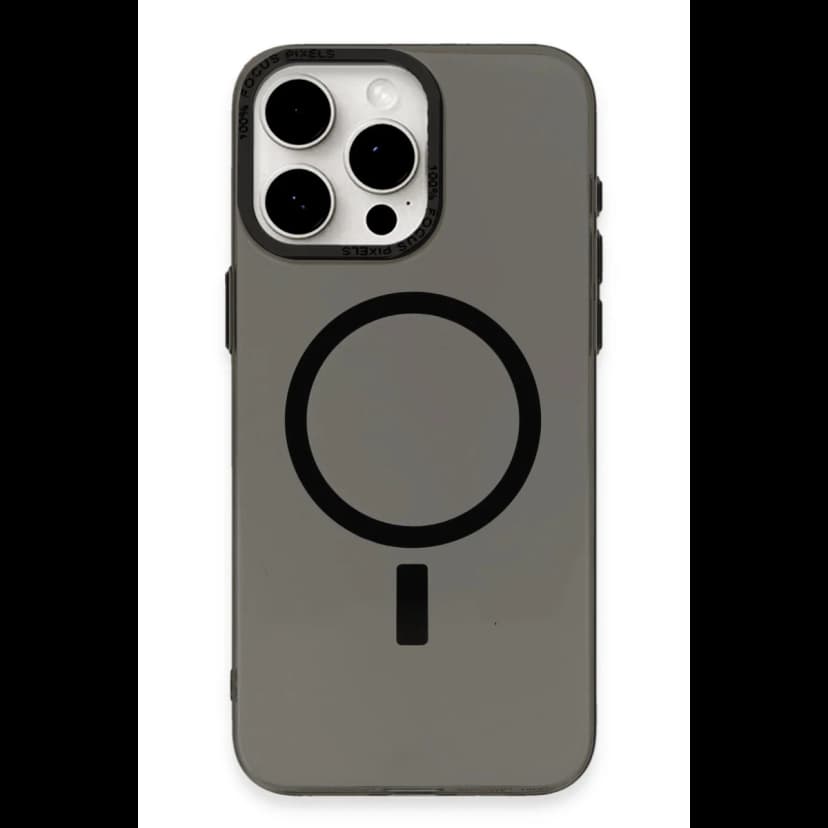 Newface Apple iPhone 15 Pro Kılıf Anka PC Magneticsafe Sert Metal Kapak - Siyah