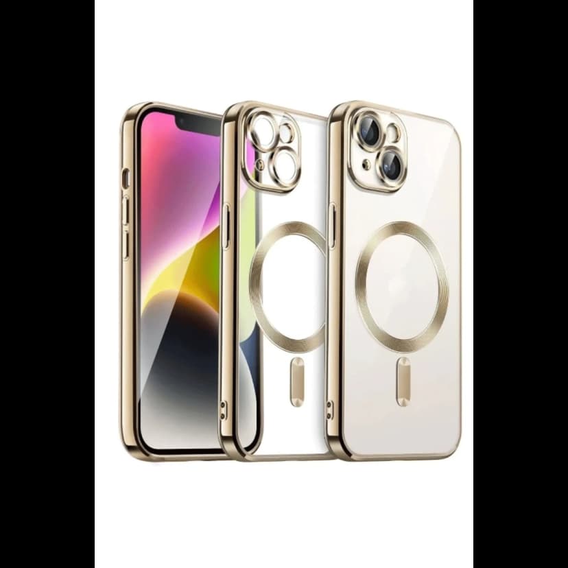 Newface Apple iPhone 15 Kılıf Kross Magneticsafe Kapak - Gold