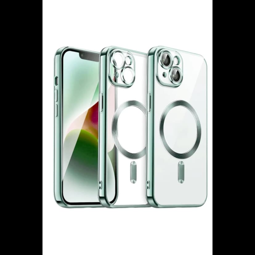 Newface Apple iPhone 15 Kılıf Kross Magneticsafe Kapak - Açık Yeşil