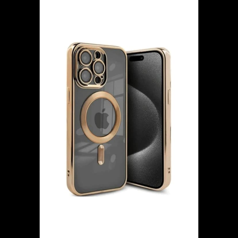 Newface Apple iPhone 15 Pro Kılıf Kross Magneticsafe Kapak - Gold