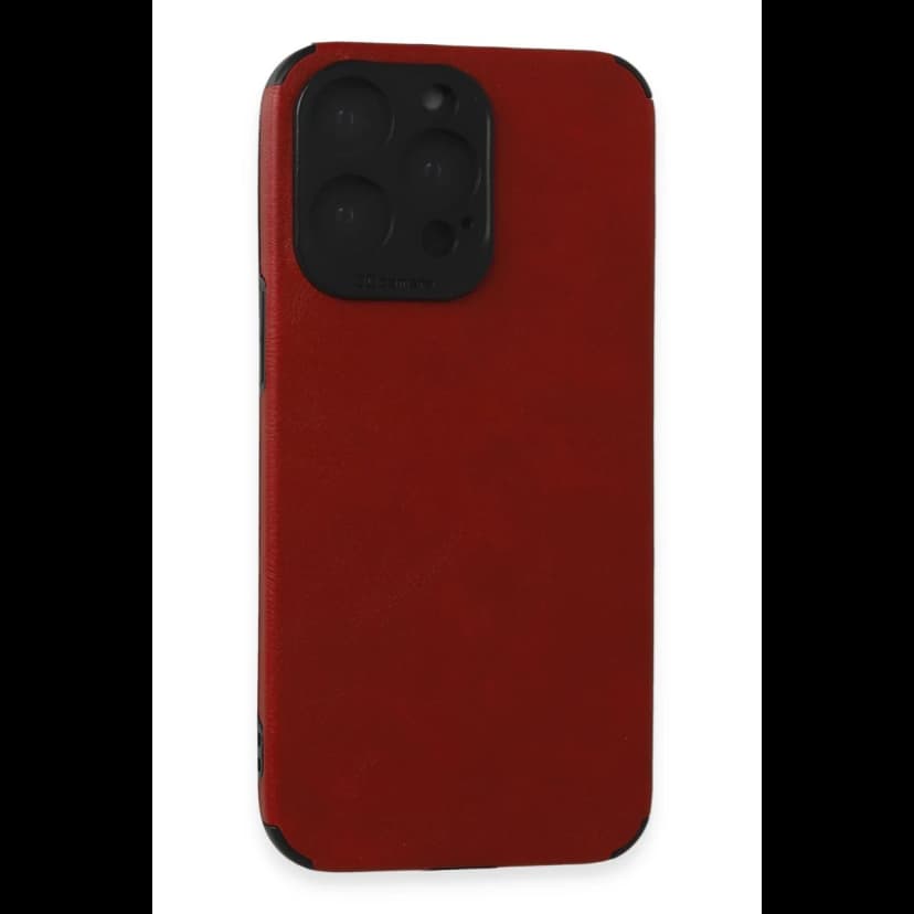 Newface Apple iPhone 15 Pro Max Kılıf Loop Deri Silikon - Kırmızı