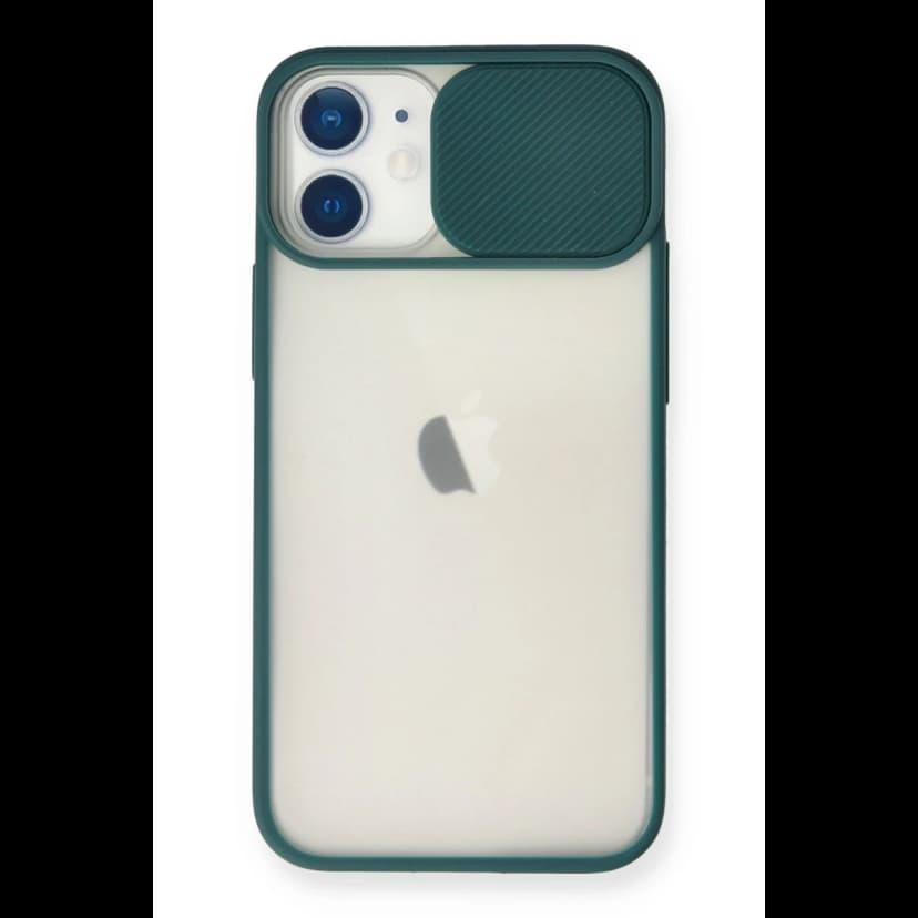 Newface Apple iPhone 11 Kılıf Palm Buzlu Kamera Sürgülü Silikon - Yeşil