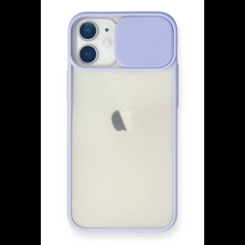Newface Apple iPhone 11 Kılıf Palm Buzlu Kamera Sürgülü Silikon - Lila