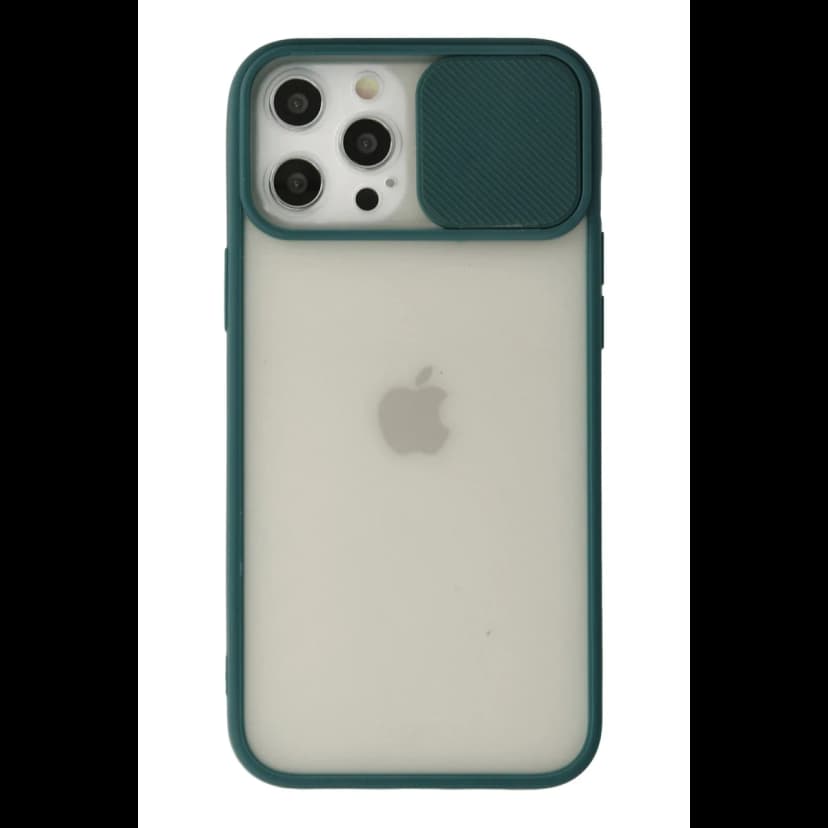 Newface Apple iPhone 12 Pro Max Kılıf Palm Buzlu Kamera Sürgülü Silikon - Yeşil