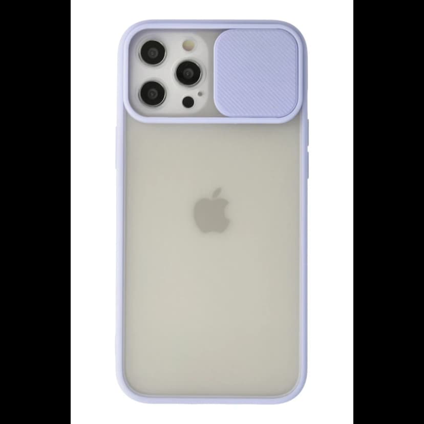 Newface Apple iPhone 12 Pro Max Kılıf Palm Buzlu Kamera Sürgülü Silikon - Lila
