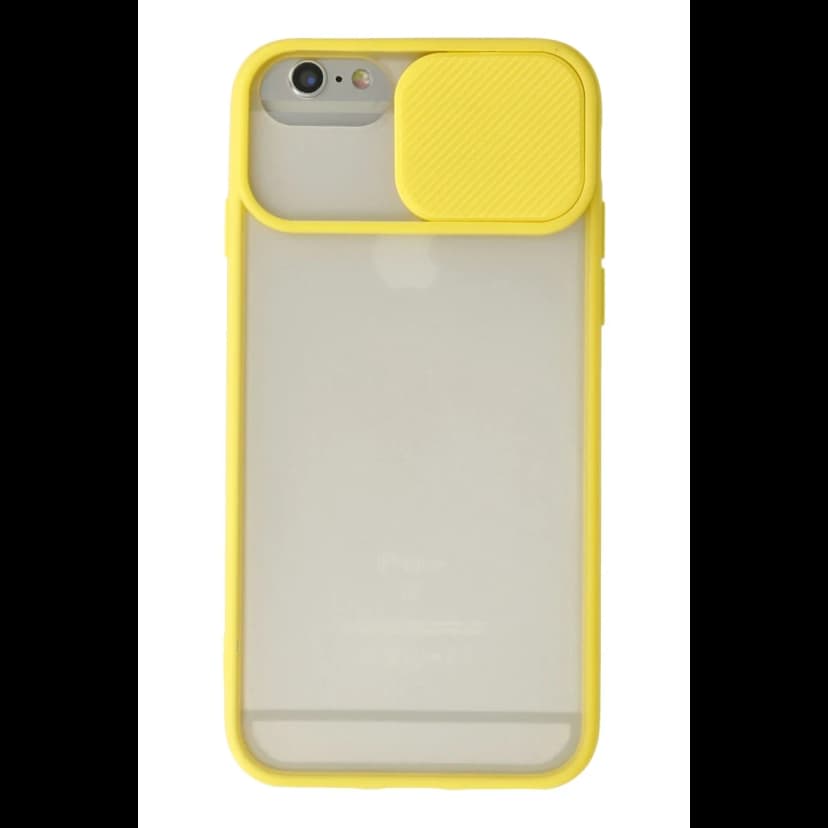 Newface Apple iPhone 6 Kılıf Palm Buzlu Kamera Sürgülü Silikon - Sarı