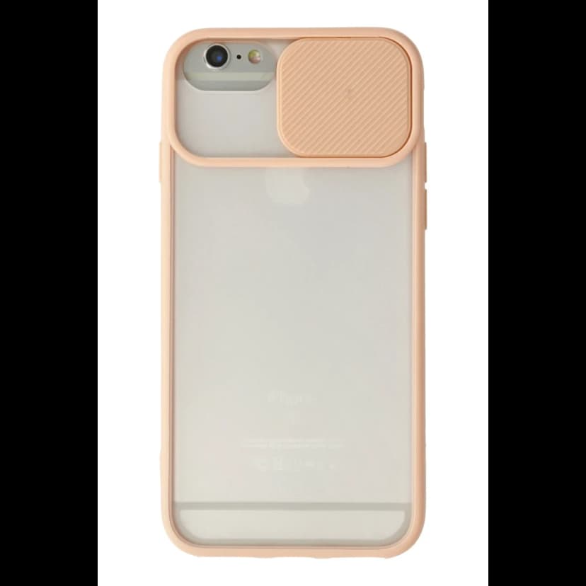 Newface Apple iPhone 6 Kılıf Palm Buzlu Kamera Sürgülü Silikon - Pembe