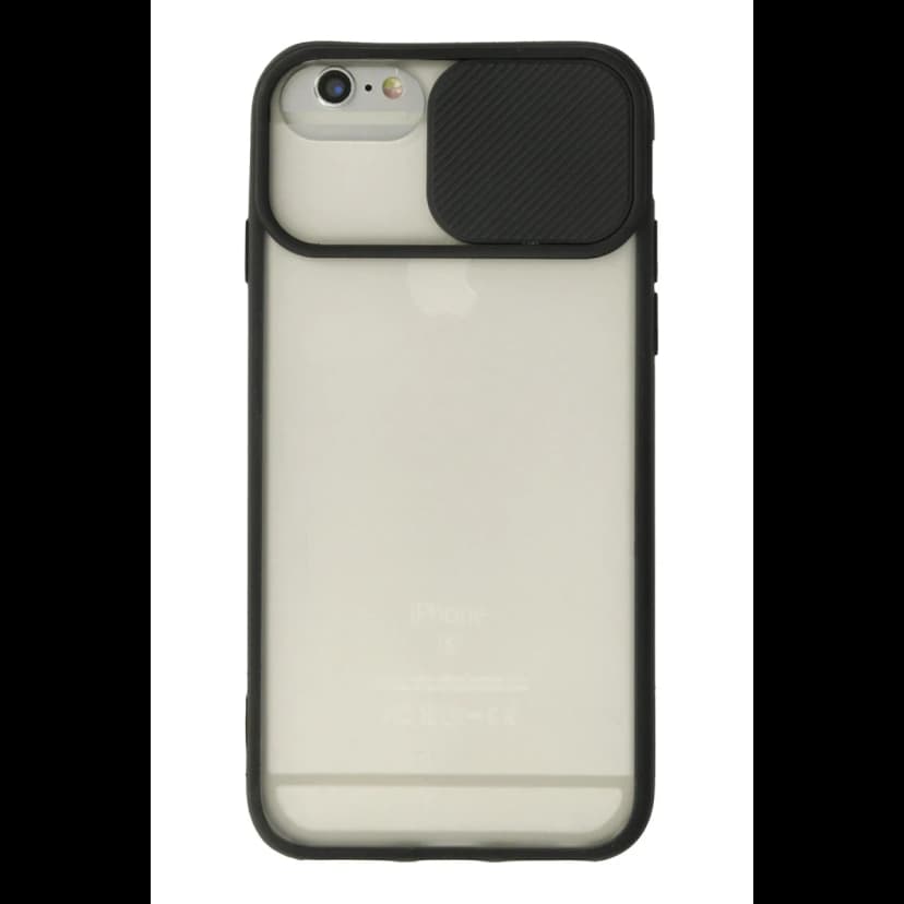 Newface Apple iPhone 6 Plus Kılıf Palm Buzlu Kamera Sürgülü Silikon - Siyah