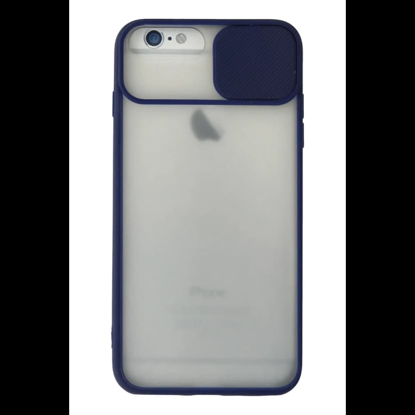 Newface Apple iPhone 6 Plus Kılıf Palm Buzlu Kamera Sürgülü Silikon - Lacivert