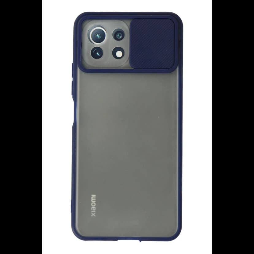 Newface Xiaomi Mİ 11 Lite Kılıf Palm Buzlu Kamera Sürgülü Silikon - Lacivert
