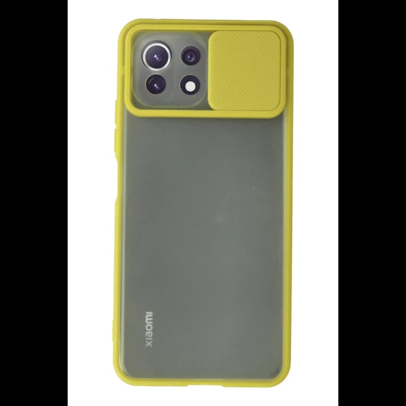 Newface Xiaomi Mİ 11 Lite Kılıf Palm Buzlu Kamera Sürgülü Silikon - Sarı