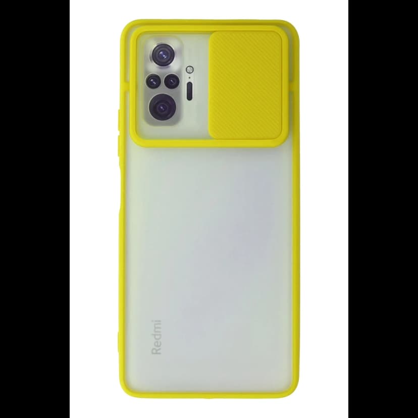 Newface Xiaomi Redmi Note 10 Pro Kılıf Palm Buzlu Kamera Sürgülü Silikon - Sarı