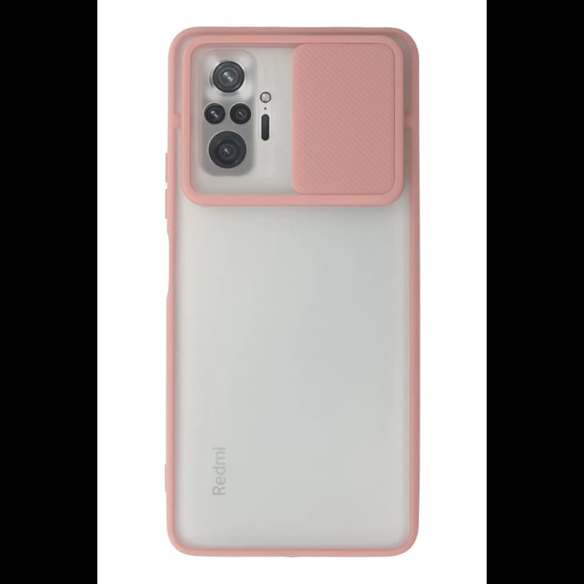 Newface Xiaomi Redmi Note 10 Pro Kılıf Palm Buzlu Kamera Sürgülü Silikon - Pembe