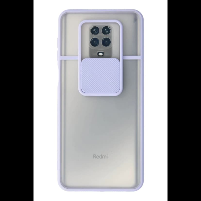 Newface Xiaomi Redmi Note 9 Pro Kılıf Palm Buzlu Kamera Sürgülü Silikon - Lila