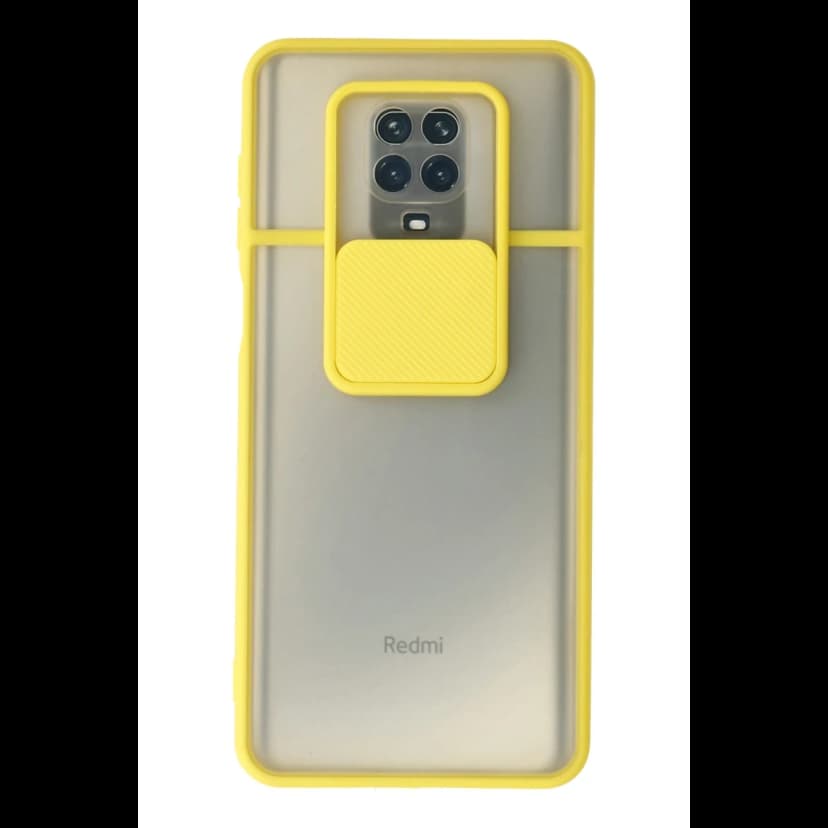 Newface Xiaomi Redmi Note 9 Pro Kılıf Palm Buzlu Kamera Sürgülü Silikon - Sarı