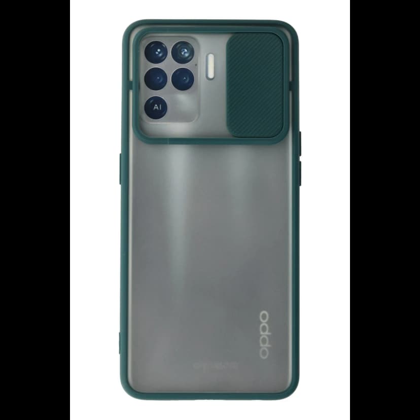 Newface Oppo Reno 5 Lite Kılıf Palm Buzlu Kamera Sürgülü Silikon - Yeşil