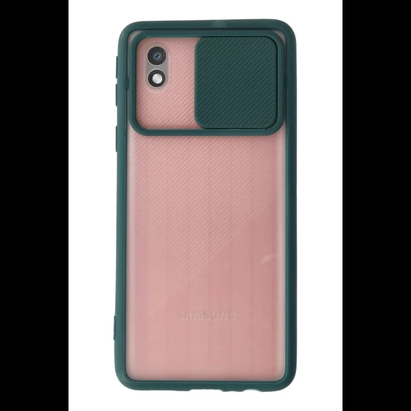 Newface Samsung Galaxy A01 Core Kılıf Palm Buzlu Kamera Sürgülü Silikon - Yeşil