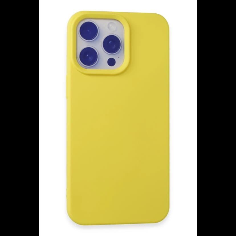 Newface Apple iPhone 15 Pro Max Kılıf Nano içi Kadife Silikon - Sarı
