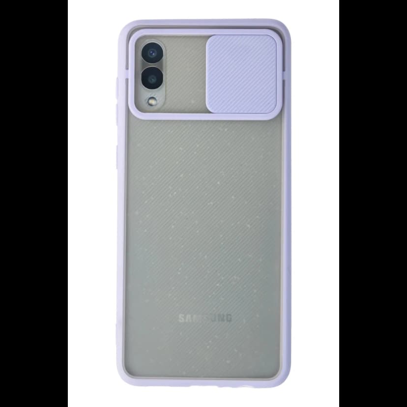 Newface Samsung Galaxy A02 Kılıf Palm Buzlu Kamera Sürgülü Silikon - Lila