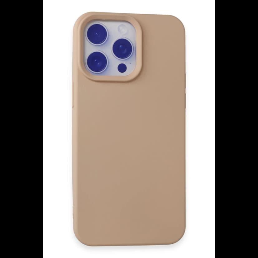 Newface Apple iPhone 15 Pro Max Kılıf Nano içi Kadife Silikon - Pudra