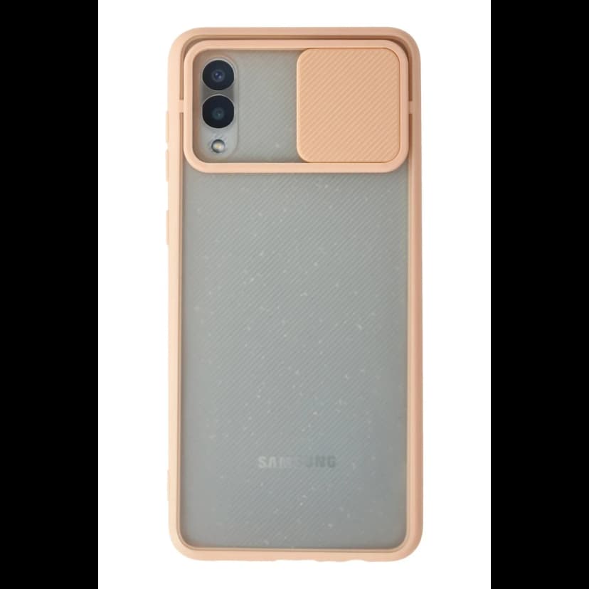 Newface Samsung Galaxy A02 Kılıf Palm Buzlu Kamera Sürgülü Silikon - Pembe
