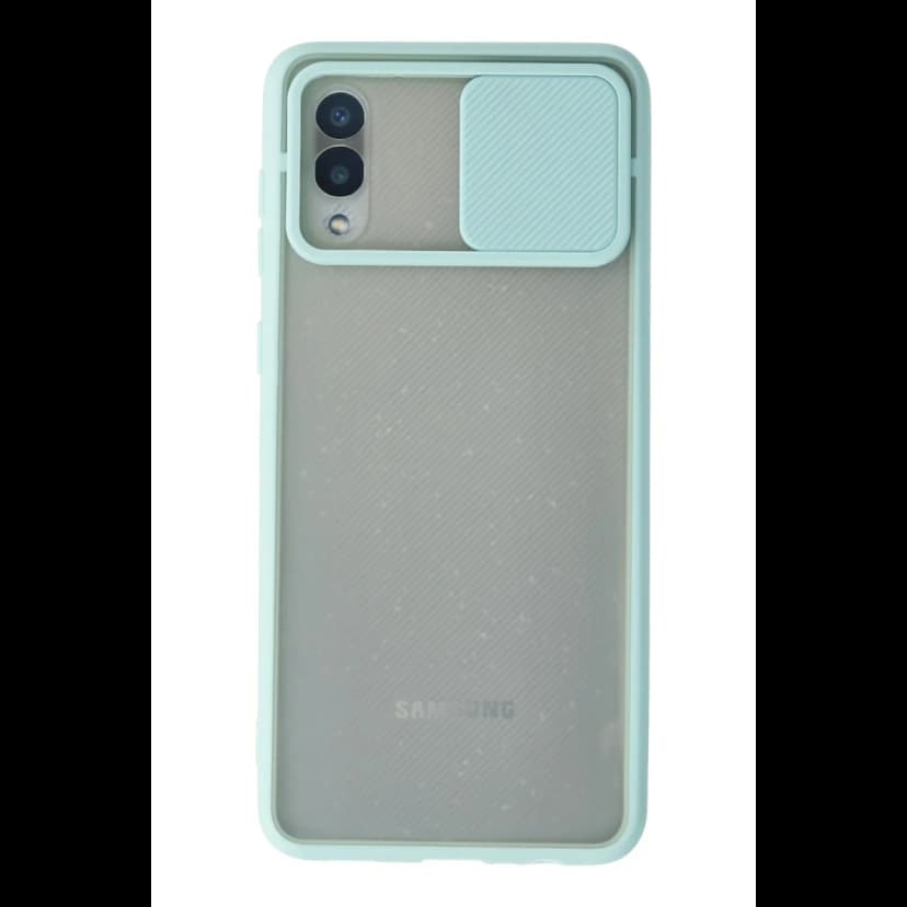 Newface Samsung Galaxy A02 Kılıf Palm Buzlu Kamera Sürgülü Silikon - Turkuaz