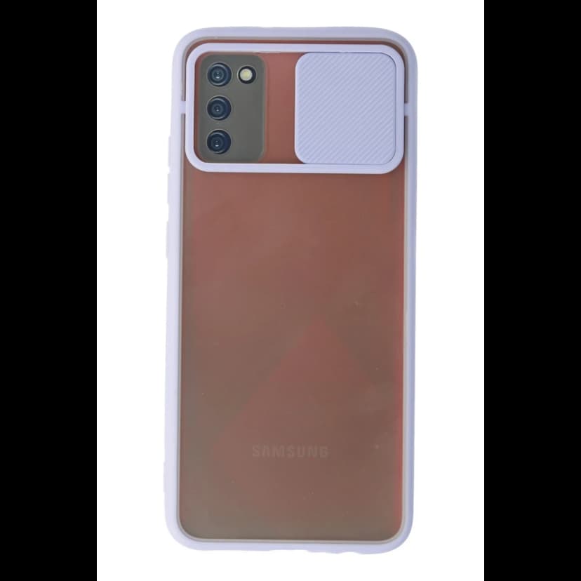 Newface Samsung Galaxy A02S Kılıf Palm Buzlu Kamera Sürgülü Silikon - Lila