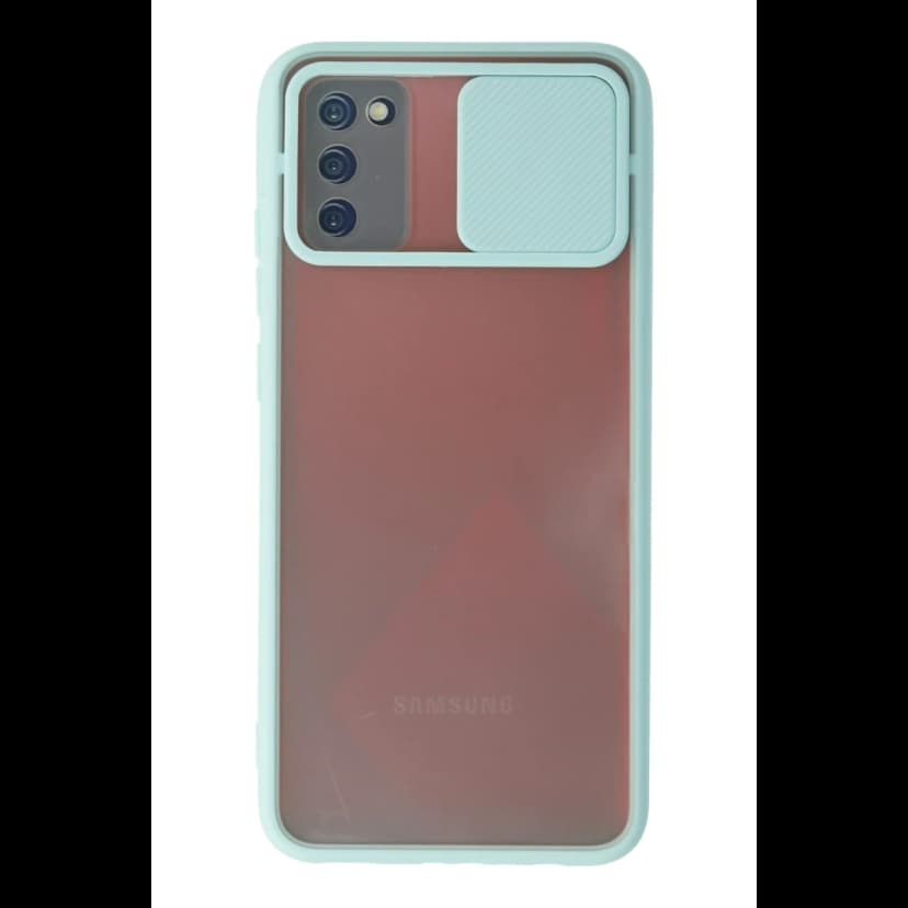 Newface Samsung Galaxy A02S Kılıf Palm Buzlu Kamera Sürgülü Silikon - Turkuaz