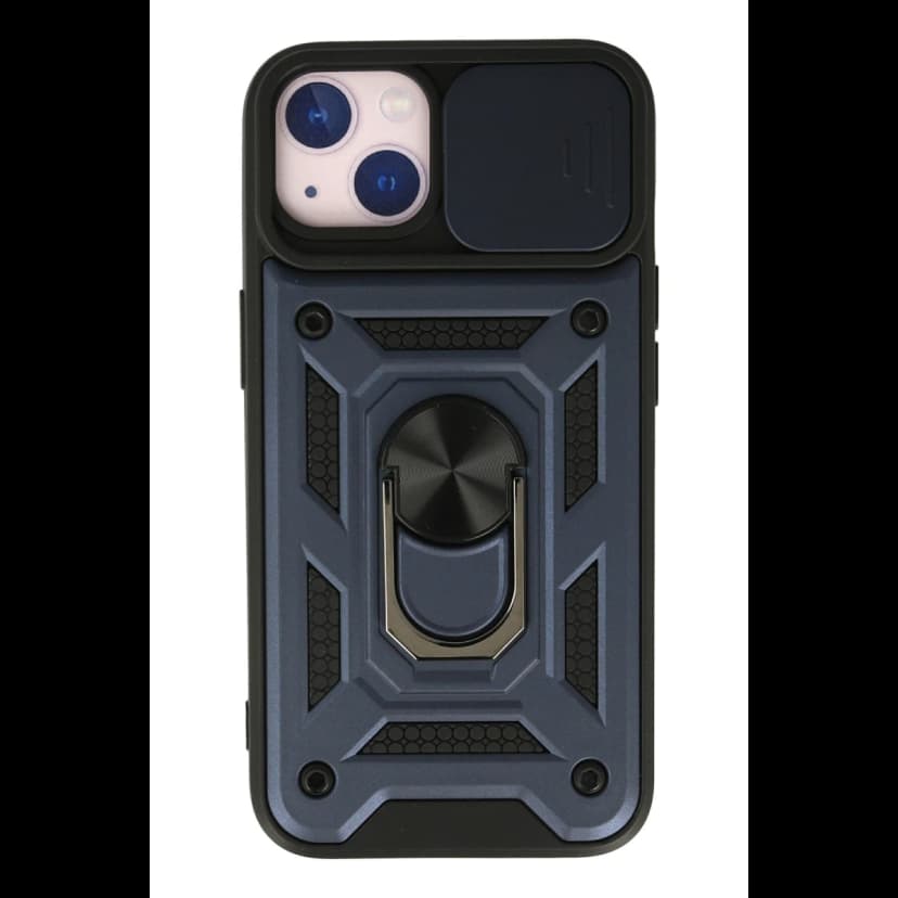 Newface Apple iPhone 15 Kılıf Pars Lens Yüzüklü Silikon - Lacivert
