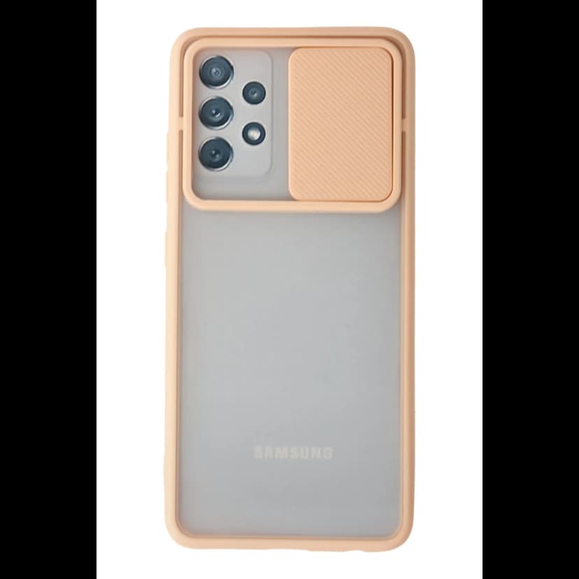 Newface Samsung Galaxy A52 Kılıf Palm Buzlu Kamera Sürgülü Silikon - Pembe