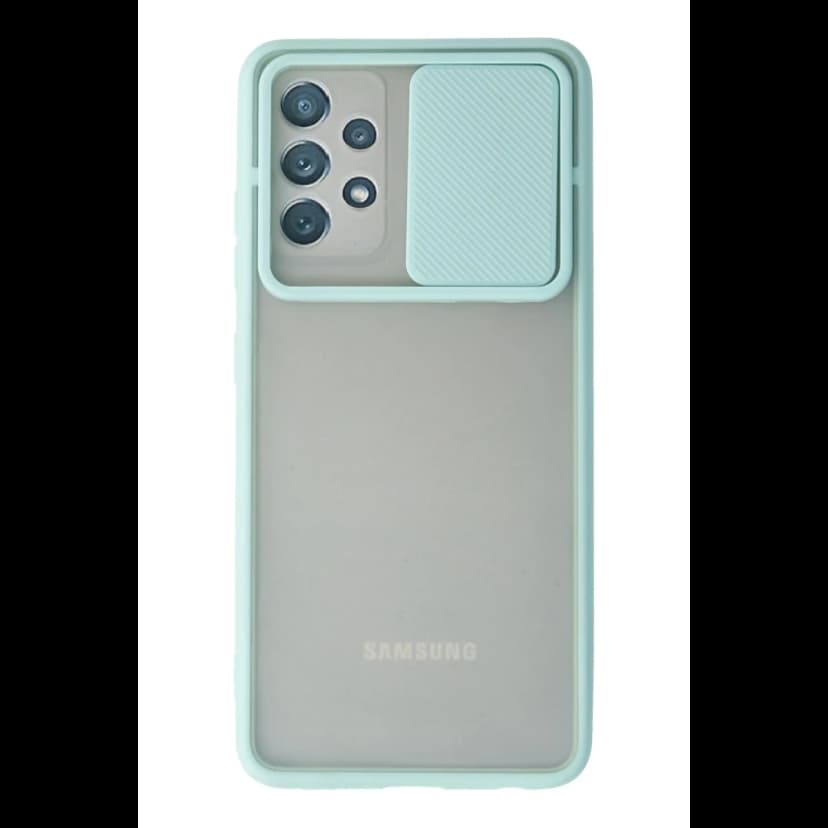Newface Samsung Galaxy A72 Kılıf Palm Buzlu Kamera Sürgülü Silikon - Turkuaz