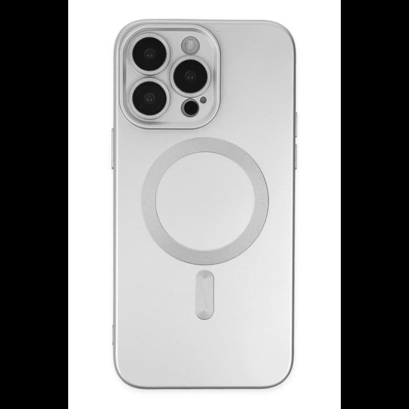 Newface Apple iPhone 14 Pro Kılıf Moshi Lens Magneticsafe Silikon - Gümüş